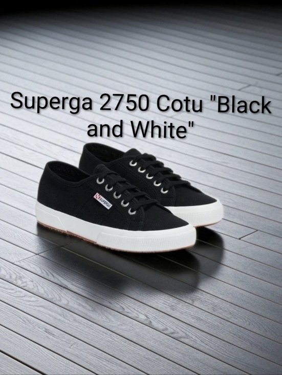 Superga Other - Superga 2750 Cotu "Black and White" Boys 4.5Y Girls 6 NWT BOX